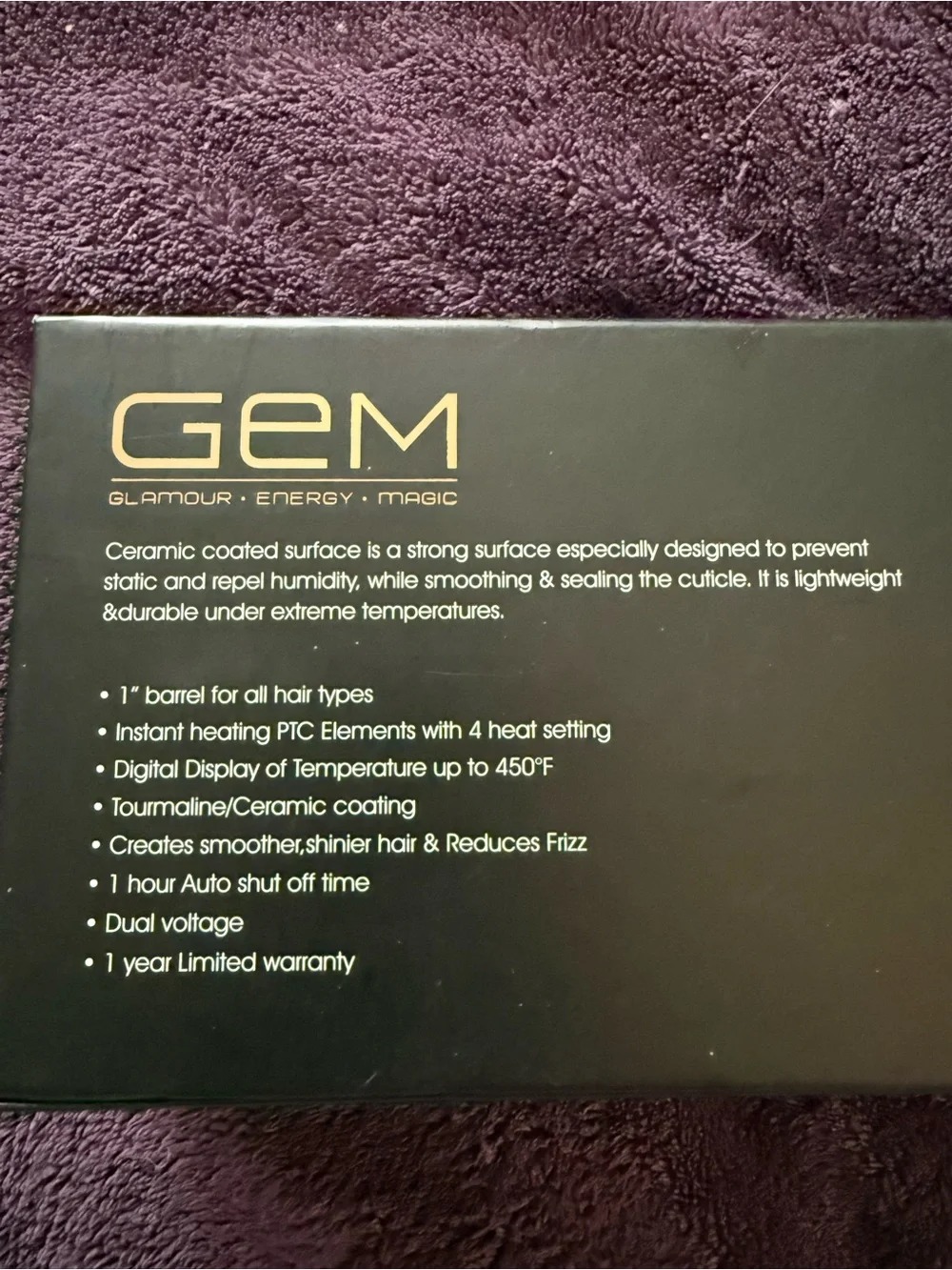 Gem 1 inch Curling Iron Extended longer Barrel